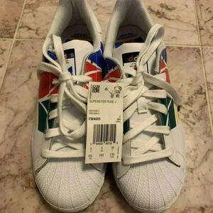 NEW Adidas Youth Superstar Pure J Rainbow Trefoil